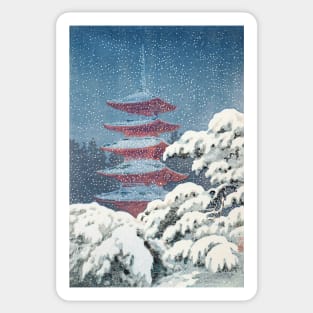 Nikko Five Storied Pagoda by Tsuchiya Koitsu Sticker